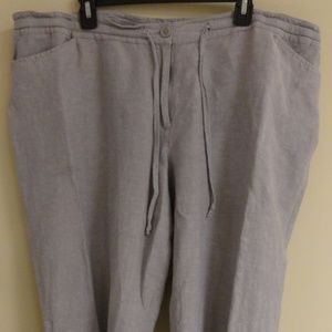 Lane Bryant Gray Linen Crop Capri pants